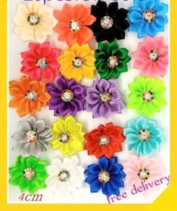 mini satin flowers DiY 50 multicolor flower craft bridal fashion roses accessory - Picture 1 of 4