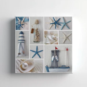 Sea Stars Collage Spa Zen Leinwand Druck Wandkunst, stilvolle Wohnkultur Wandhänger - Bild 1 von 12