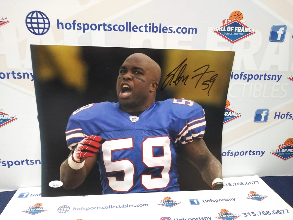 LONDON FLETCHER BUFFALO BILLS SIGNED 11X14 PHOTO WEARING THROWBACK JERSEY BLUE A - Изображение 1 из 1
