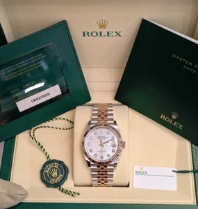 *BRAND NEW 2025* Rolex Datejust 36 Two-Tone MOP Diamond Dial Rose Watch 126231 - Picture 1 of 9