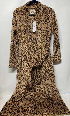 Ugg Double-Fleece Long Marlow Robe ~Live Oak Plush Leopard~ Women's Small - Image 1 of 4