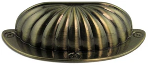(5 Pack) 2-1/2 inch Cup Pull with Screw Heads Antique Bronze - Picture 1 of 1