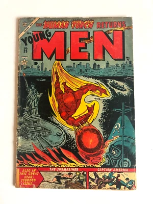 Young Men 25 Atlas Marvel 1954 Human Torch Complete Unrestored Solid G - Image 1 of 2