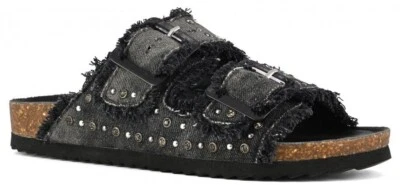 Colors of California Jeanssandale mit Strasssteinen Damen HC BIO406 schwarz