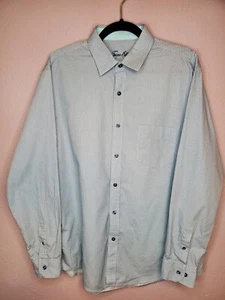 Tasso Elba Button Up Shirt Mens Large 16-16 1/2 Blue Casual Long Sleeve - Picture 1 of 7