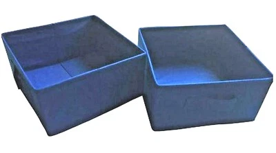 Collapsable Storage Bins Mainstays Half Size Storage Bins 2 PKG Blue - Image 1 of 2