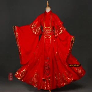 Tian Guan Ci Fu Xie Lian Rojo Hanfu Disfraz Disfraz Vestido Elegante Conjunto Completo  - Imagen 1 de 15