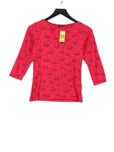 M&Co Women's T-Shirt UK 10 Red 100% Cotton Short Sleeve Crew Neck Basic - Picture 1 of 6