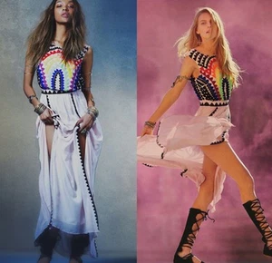 Maxi Vestido Mara Hoffman Colores del Momento Cuentas Talla 8 Lila $1222.00 - Imagen 1 de 12