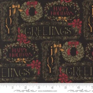 A Vintage Christmas Black 9780 19 BT Yard x 43 in Cotton Kansas Troubles - Bild 1 von 1