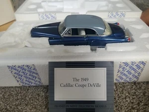 Franklin Mint 1949 Cadillac Coupe DeVille 1:24 Scale Diecast Model Car Blue - Picture 1 of 8