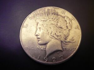 1927-s Peace dollar in VF condition