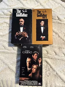 VHS-The Godfather, Godfather Part II, & Casino 2 Tapes Sets 6 Tapes Total - Foto 1 di 11