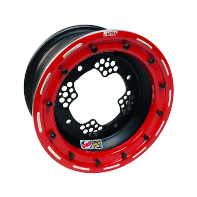 DWT ROK'N LOK Front Red Beadlock Rim Wheel 10" 10x5 3+2 4/144 KFX 450R 400 250 - Image 1 of 3