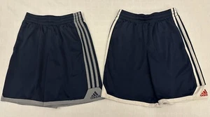 Adidas Boys Navy Blue Athletic Shorts Drawstring PE Uniform S Small 8 - Picture 1 of 9