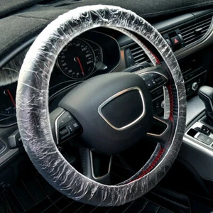 20Pcs Universal Clear White Plastic Disposable Steering Wheel Cover For Car MB - Picture 1 of 4