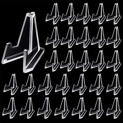 20X 硬币展示架纸交易卡画架小尺寸支架透明塑料 — 第 1/4 张图片