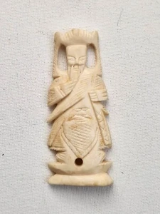 Vintage Hand-Carved Tibetan Courtier Emperor Man Figurine Sculpture Folk - Picture 1 of 3