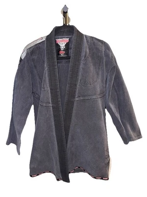 GAMENESS Air Hombres Negro Jui Jitsu gi A3 Algodón Rojo Logo Chaqueta Delantera Abierta MMA Foto 1 de 4