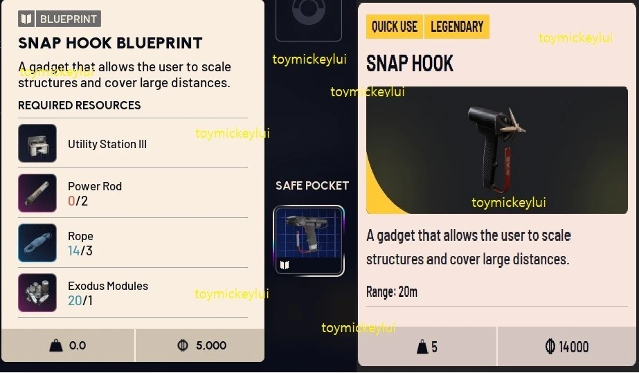 ✅ ARC RAIDERS ✅ SNAP HOOK BLUEPRINT - USA SELLER - Image 1 of 1