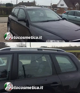 BARRE SUL TETTO MANCORRENTI PER  VW TOUAREG 2002-2010 SATINATI PORTAPACCHI - Imagen 1 de 10