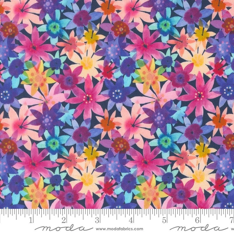 Midnight Flowers 44" fabric by Moda, 21827 20, Flower Patches, cotton - Image 1 of 1