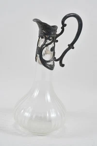 N92T39- Glas Karaffe Kanne mit versilberter Montierung - Bild 1 von 12