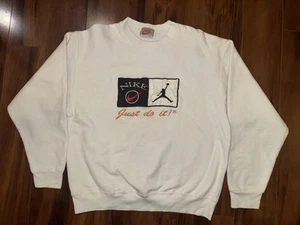 Felpa vintage Nike Jordan Just Do It XL USA made girocollo ricamato - Foto 1 di 7