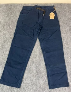 Neu mit Etikett Gramicci Jeanshose marineblau gerades Bein Gürtel Baumwolle Größe 38 x 32 - Bild 1 von 10