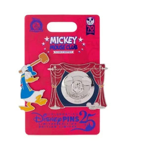 Juego de prendedores de pato Donald y gong 2025 Mickey Mouse Clubhouse 70ª LE 1200 EN MANO - Imagen 1 de 1
