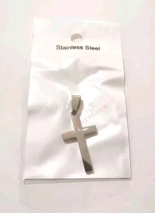 Ciondolo Croce Uomo Donna Acciaio Inossidabile 2,7cm Colore Argento - Foto 1 di 1