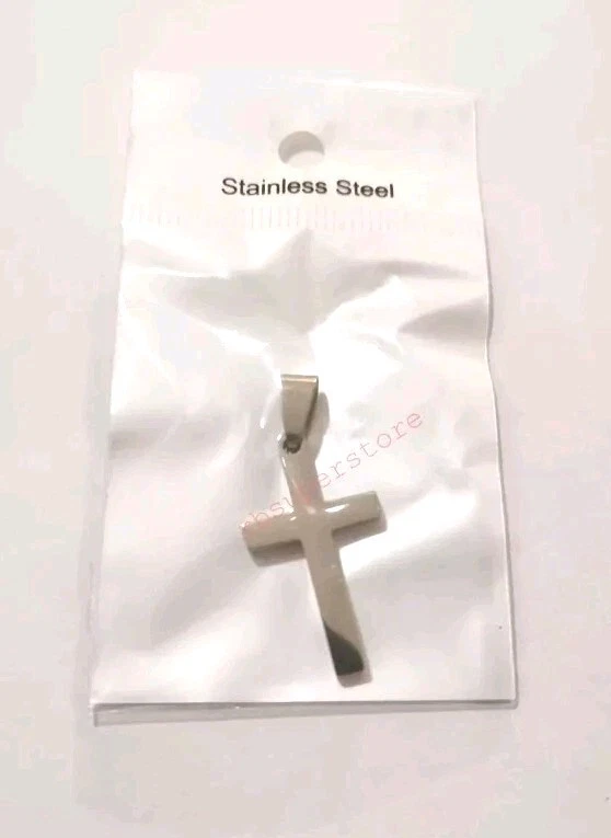 Ciondolo Croce Uomo Donna Acciaio Inossidabile 2,7cm Colore Argento - Immagine 1 di 1