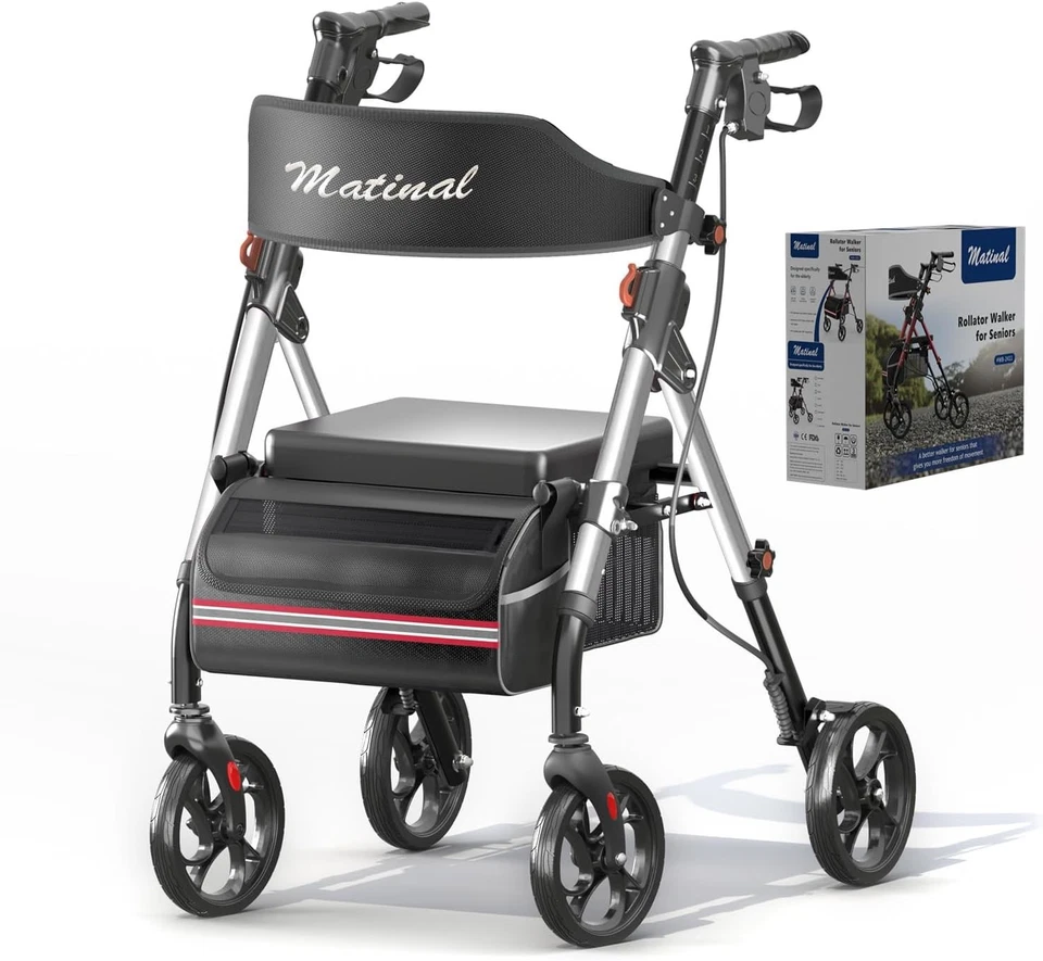 Andador Bariátrico Todo Terreno 350 LBS con Asiento para Personas Mayores Foto 1 de 4