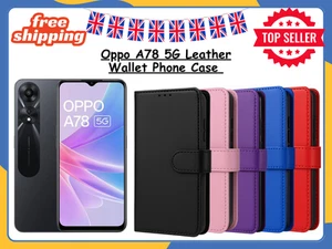 For OPPO A78 5G PU Leather Wallet Flip Case Shockproof Stand Slim Phone Cover UK - Picture 1 of 29