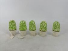 LOT OF 5 Dept 56 Snowbunnies Figurine Potted Plant Shrub Bush Porcelain 3.25"