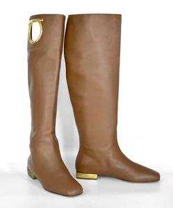 B20 NEW SALVATORE FERRAGAMO Avio Signature O-Ring Knee Hi Boots Size 6 C $1590 - Picture 1 of 9