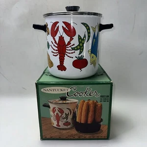 Nantucket Cooker Porcelain 18/8 Stainless 4 QT Capacity Vintage - Picture 1 of 10