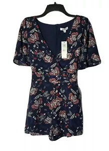 Pagliaccetto BB Dakota ModCloth nuovo con etichette taglia 4 blu navy floreale dettaglio finto nuovo con etichette - Foto 1 di 10