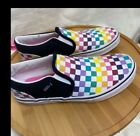 Size 5 - Women Girls VANS Old Skool Shoes Rainbow  Red Blue Yellow Checkerboard