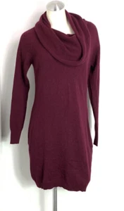 Paul Costelloe Pure Cashmere Burgundy Sweater Dress Size Large - Picture 1 of 4