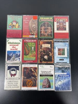 Lot of 12 Mixed Holiday Christmas Vintage Cassette Tapes - Image 1 of 3