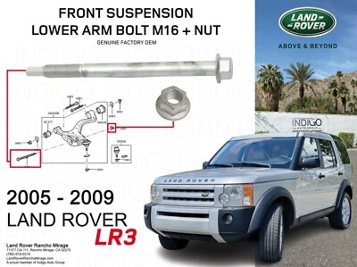 Land Rover LR3 2005-2009 suspensión delantera brazo inferior perno M16 + tuerca  Foto 1 de 2