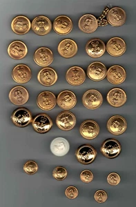 Royal Australian Navy Buttons x34 mixture shank, shankless, small - Picture 1 of 1