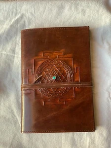 6X9 inches large leather Journal Lucky notebook embossed with blank Paper book - Picture 1 of 9