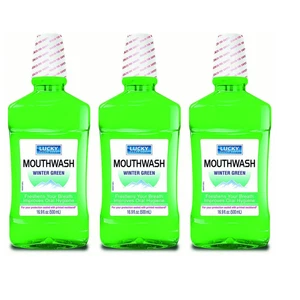 3-Pack Lucky Mouthwash Wintergreen 16.9 fl oz Each | Fresh Breath Oral Hygiene - Picture 1 of 7