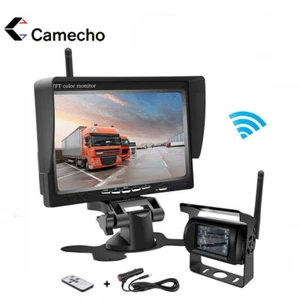7" LCD Auto Monitor Rückfahrkamera Set Bus LKW Funk Kabellos Rückseiten Kamera - Bild 1 von 12