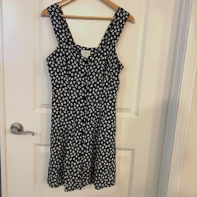 Vintage Victoria’s Secret Moda International Sz 12 Sun Dress Black Floral Print - Image 1 of 4