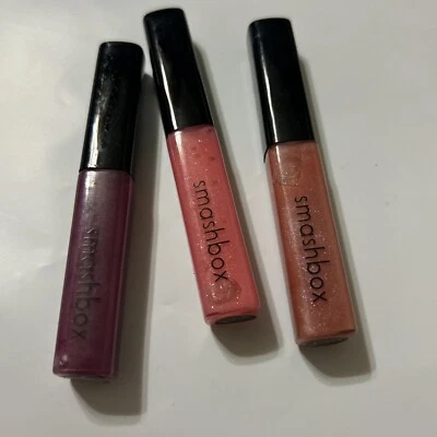 SMASHBOX LIP GLOSS SHEER COLOR Set Of 3 Aura, Candy & Tease 0.14 Oz New - Изображение 1 из 4