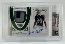2022 Panini Flawless Distinguished Patch Auto Emerald Charles Woodson /5 BGS 8.5