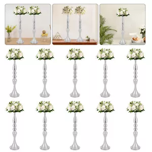 10Pcs Flower Vases Wedding Centerpieces Flower Stand Metal Classic Home Decor - Picture 1 of 24